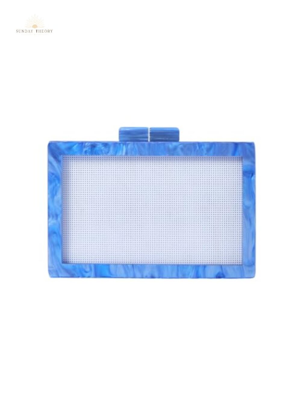 Acrylic Rattan Woven Pattern Square Box Crossbody Clutch Evening Bag with Chain
